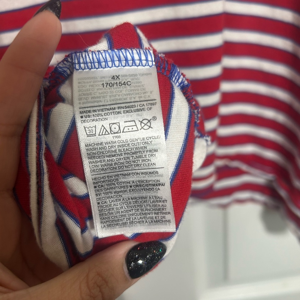 Old Navy Red & White Striped Minnie Mouse Crop Tee – Size 4X - Picture 8 of 10